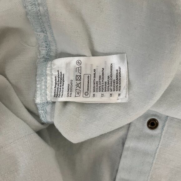 H&M Collar Shirt Men's XL Blue Denim Jean Snap Down Cowboy Short Sleeve Pockets - Picture 4 of 4